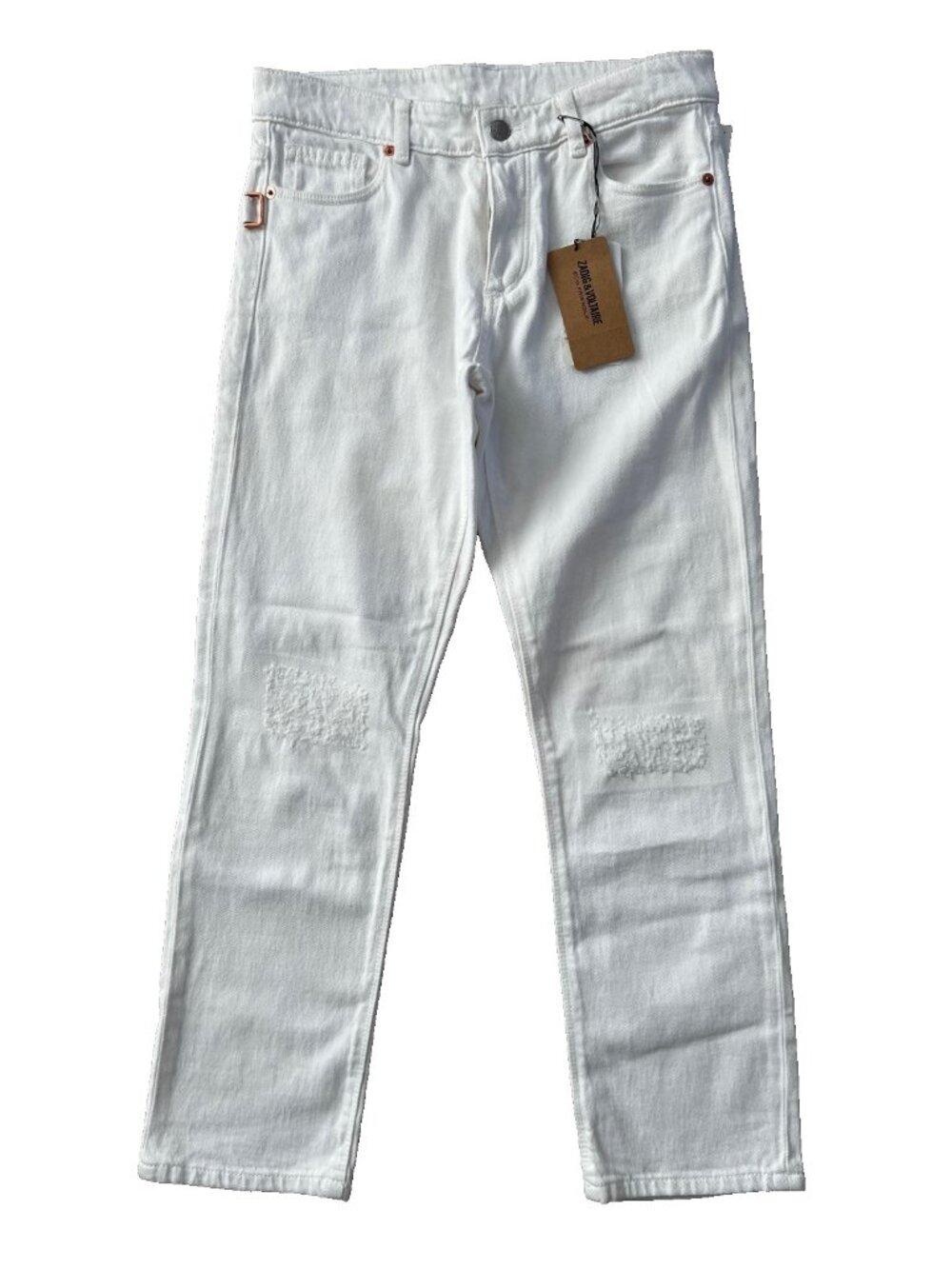 Zadig & Voltaire Eco Denim Boyfit Button Fly Jeans White ( 26 )
